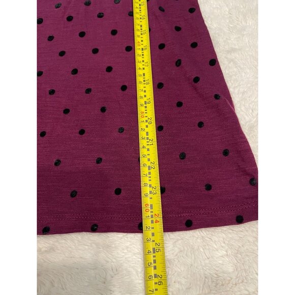 Talbots NWT Pullover Long Sleeve Purple Shirt Medium Petite Black Velvet Dot - Picture 5 of 6